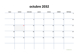 calendario octubre 2032 04