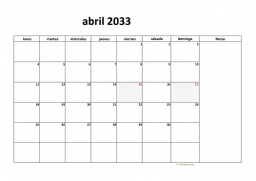 calendario abril 2033 08