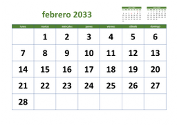 calendario febrero 2033 03