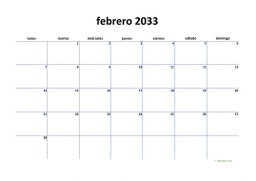 calendario febrero 2033 04