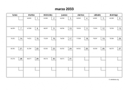 calendario marzo 2033 01