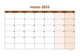 calendario marzo 2033 06