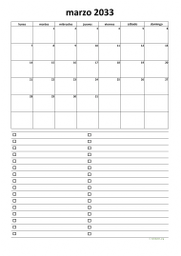 calendario marzo 2033 07