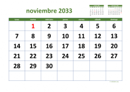calendario noviembre 2033 03