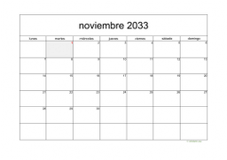 calendario noviembre 2033 05