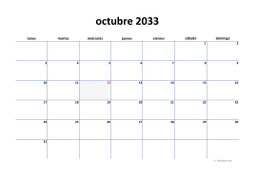 calendario octubre 2033 04