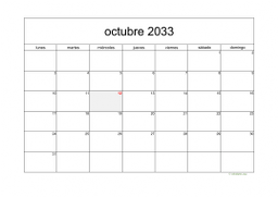 calendario octubre 2033 05