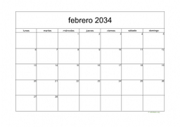 calendario febrero 2034 05