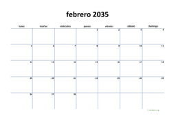 calendario febrero 2035 04