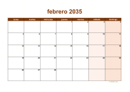 calendario febrero 2035 06
