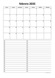 calendario febrero 2035 07