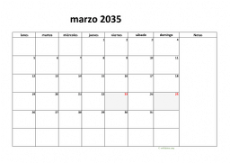 calendario marzo 2035 08
