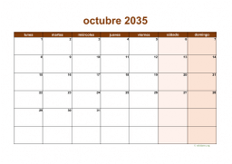 calendario octubre 2035 06