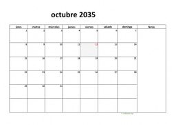 calendario octubre 2035 08