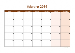 calendario febrero 2036 06