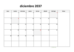 calendario diciembre 2037 08