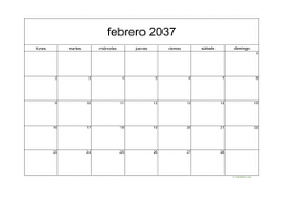 calendario febrero 2037 05