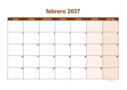 calendario febrero 2037 06