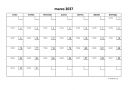 calendario marzo 2037 01