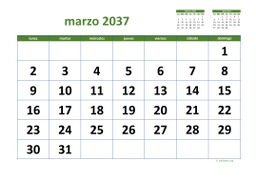 calendario marzo 2037 03