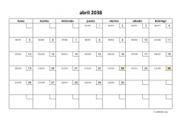 calendario abril 2038 01