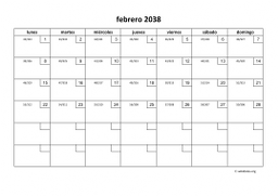 calendario febrero 2038 01