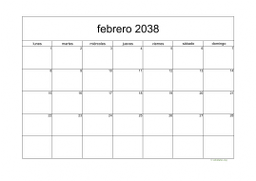 calendario febrero 2038 05