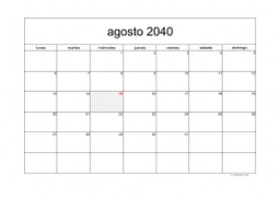calendario agosto 2040 05