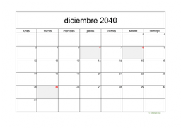 calendario diciembre 2040 05
