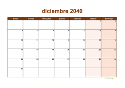 calendario diciembre 2040 06