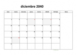 calendario diciembre 2040 08
