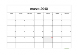 calendario marzo 2040 05