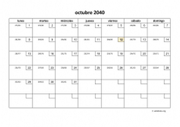 calendario octubre 2040 01