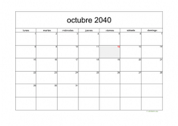 calendario octubre 2040 05