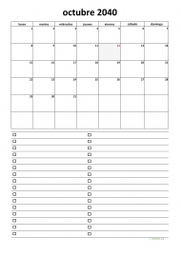 calendario octubre 2040 07