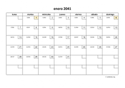calendario enero 2041 01