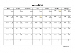 calendario mensual 2050 01