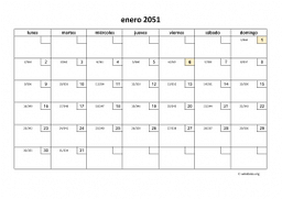 calendario mensual 2051 01