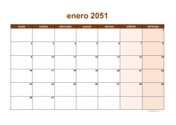 calendario mensual 2051 06