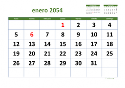 calendario mensual 2054 03