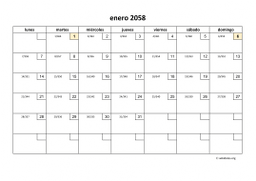 calendario mensual 2058 01