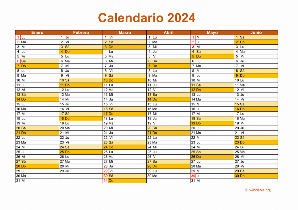 Calendario 2024 Calendario de España del 2024