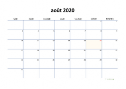 calendrier août 2020 04