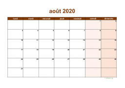 calendrier août 2020 06