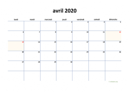 calendrier avril 2020 04