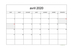 calendrier avril 2020 05