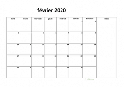 calendrier février 2020 08
