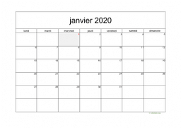 calendrier janvier 2020 05
