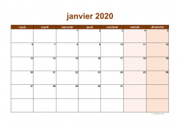 calendrier janvier 2020 06