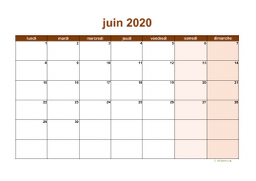 calendrier juin 2020 06